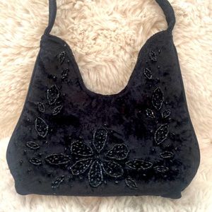 Magid vintage hand beaded black purse